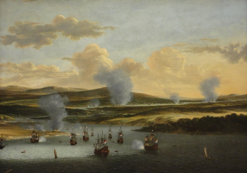 1066 wasn’t all that: Burning of the English Fleet at Chatham, June 1667, by Willem SchellinksOn display in room 2.15 of the Rijksmuseum, Amsterdam