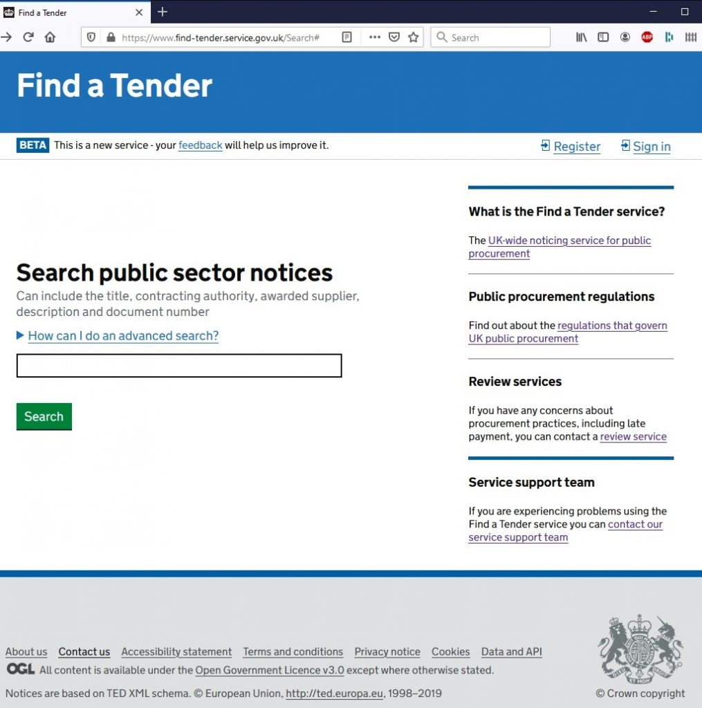 Find a tender 31Dec20
